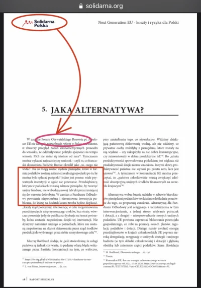 o.....6 - Solidarna Polska cytuje Bastiata i Rothbarda w swoim raporcie programowym. ...
