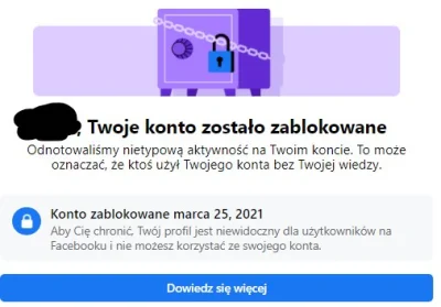 peszek - Mircy, czy ktoś zna sposób na złożenie odwołania do FB na zablokowane konto ...