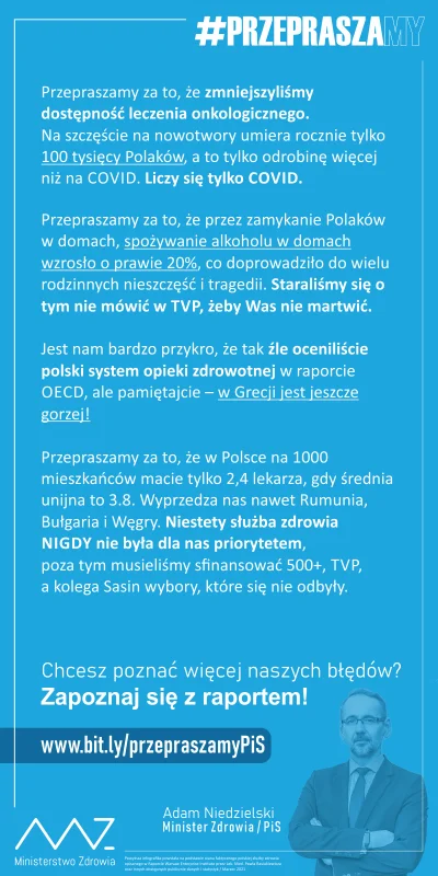 markee - Ministerstwo Zdrowia już się ustosunkowało do raportu i w sposób szczery, uc...