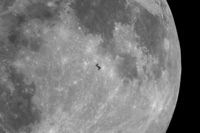 namrab - Przelot Międzynarodowej Stacji Kosmicznej na tle Księżyca, efekt wczorajszeg...
