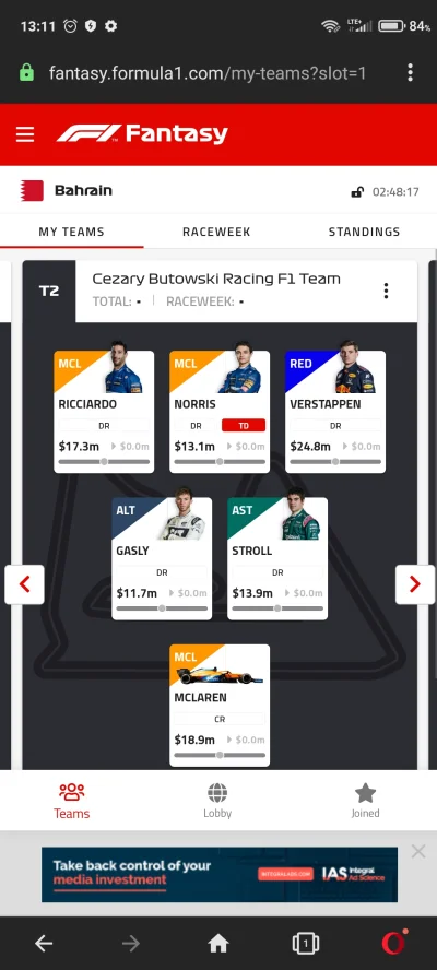 Detektowizjer - #f1 #f1fantasy Ta sesja zadecyduje czy skład sie zmieni, oby mclaren ...