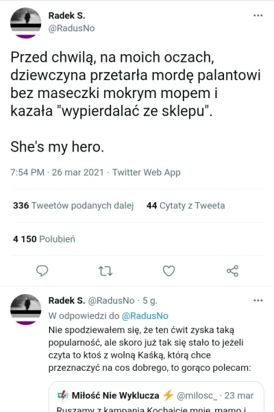 KontrproduktywnyAnalityk - Ponad 4 tysiące lajków na Twitterze za ,,bohaterski" czyn....