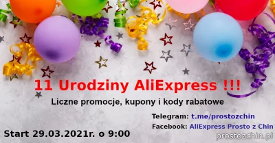 Prostozchin - O 9:00 startuje urodzinowa wyprzedaż AliExpress

Zapraszam na stronę,...