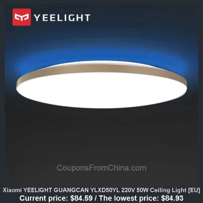 n____S - Xiaomi YEELIGHT GUANGCAN YLXD50YL 220V 50W Ceiling Light [EU] dostępny jest ...