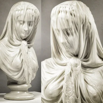 djtartini1 - Kobieta w Welonie, Giovanni Battista Lombardi. Włochy, 1869
#rzezba #sz...