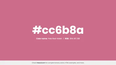 mk27x - Kolor heksadecymalny na dziś:

 #cc6b8a Pale Red-Violet Hex Color - na stro...