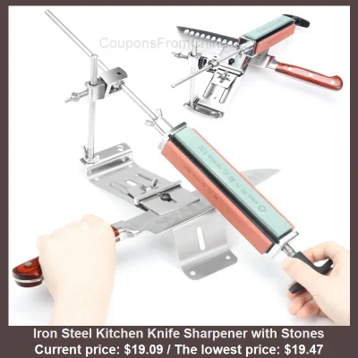 n____S - Iron Steel Kitchen Knife Sharpener with Stones dostępny jest za $19.09 (najn...