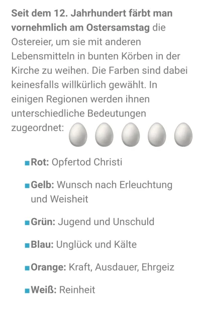 Beti-niemiecki - Na dziś, ciekawostka- znacznie kolorów jajek do święcenia. 
#betiuc...