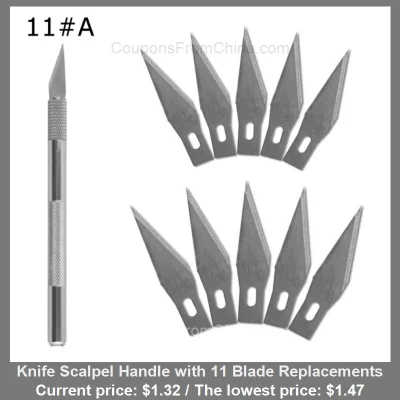 n____S - Knife Scalpel Handle with 11 Blade Replacements dostępny jest za $1.32 (najn...