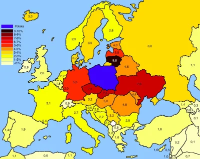 Edward_Kenway - Mapa pokazująca procentowy udział Polski w wymianie handlowej (ekspor...