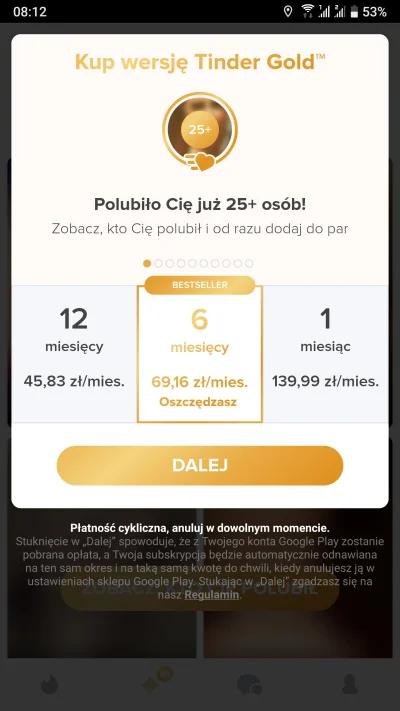 Czajnikowsky - @glownights ogólnie to odnośnie premium/gold na tinder to ich #!$%@?ło...