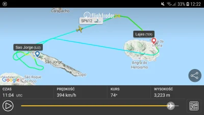 krzywousty80 - Sytuacja z wczoraj. 
Nieudane podejście do lądowania (Sao Jorge) i pow...