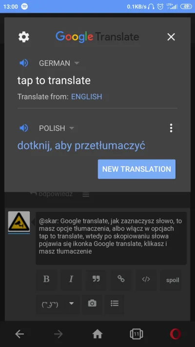 ccTV - @skar: Google translate, jak zaznaczysz słowo, to masz opcje tłumaczenia, albo...