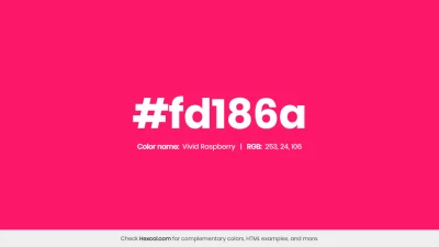 mk27x - Kolor heksadecymalny na dziś:

 #fd186a Vivid Raspberry Hex Color - na stro...