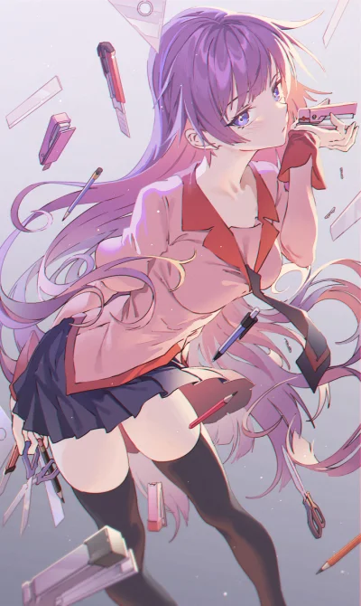 OttoFlick - #randomanimeshit #anime #schoolgirl #monogatari #senjougaharahitagi #pixi...