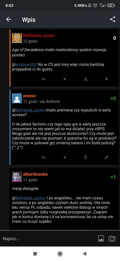 emesc - @Bethesda_sucks zresztą dokładnie na to zwracałem Ci wcześniej uwagę w jedyny...