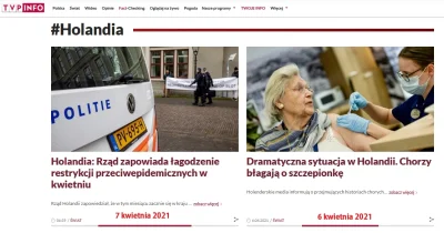 tombeczka - Dwa newsy covidowe z TVP Info na tagu holandia. Wczoraj i dzisiaj.

#ho...