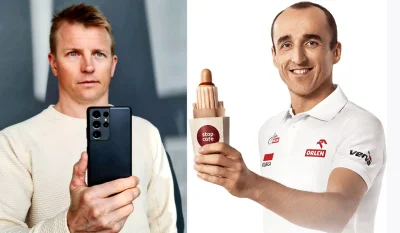 Gieekaa - Jedni kierowcy F1 promują smartfony a inni promują nie smartfony.

#f1 #k...