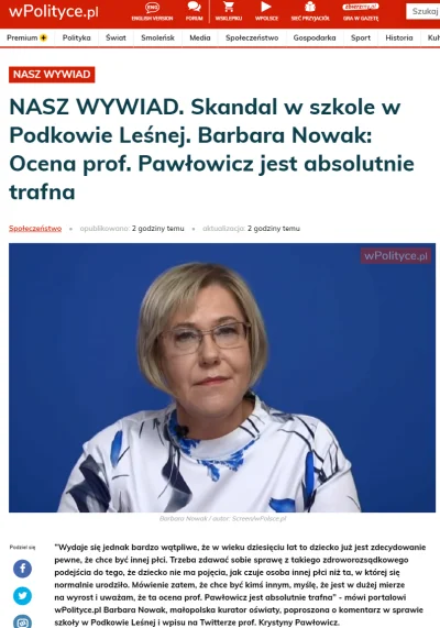 Tym - @Tym: A ta wypowiedź kurator Nowak, to najlepszy przykład kompletnego niezrozum...