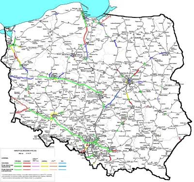 kormikez - Tak wyglądała mapa stanu budowy dróg szybkiego ruchu kiedy Kubica kończył ...