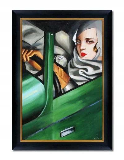 Twinkle - Tamara Łempicka - Autoportret w zielonym bugatti namalowany w 1925 roku dla...