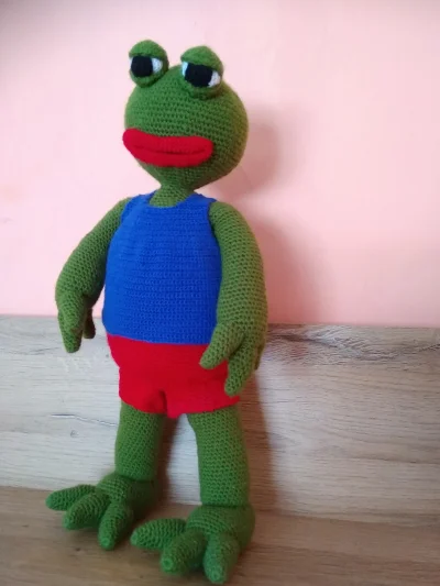 AmiGurumi - Tym razem nie Pokemon, a Pepe the Frog. Jakby ktoś był ciekawy, to Pepe m...