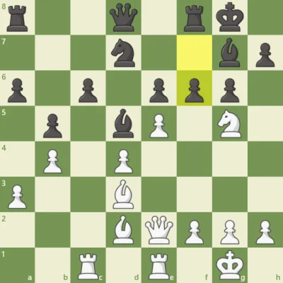 V0lk4n00 - Ruch białych, ostatnim ruchem czarnego było f6. Znajdź najlepszy ruch, jak...