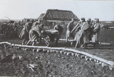 myrmekochoria - Austro-Węgierscy żołnierze ciągną pocisk do moździerza Škody, 1916. P...