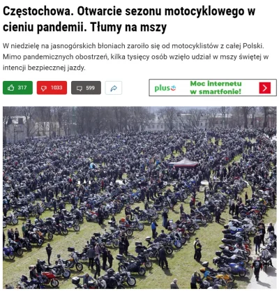 saakaszi - Kilka tysięcy motocyklistów wzięło udział we mszy na Jasnej Górze w intenc...