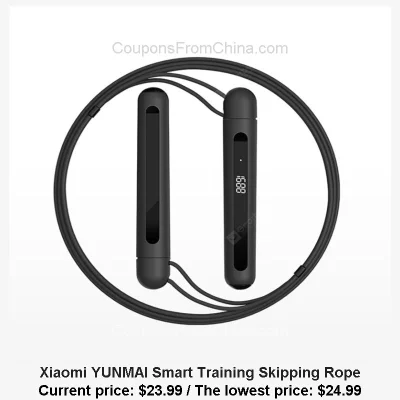 n____S - Xiaomi YUNMAI Smart Training Skipping Rope dostępny jest za $23.99 (najniższ...