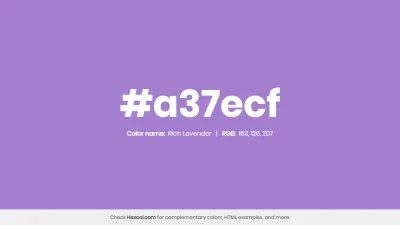 mk27x - Kolor heksadecymalny na dziś:

 #a37ecf Rich Lavender Hex Color - na stroni...