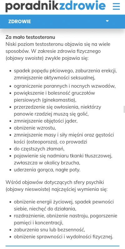 zero_pokory - Hej #przegryw
Ile spośród objawów zespołu niskiego testosteronu macie?