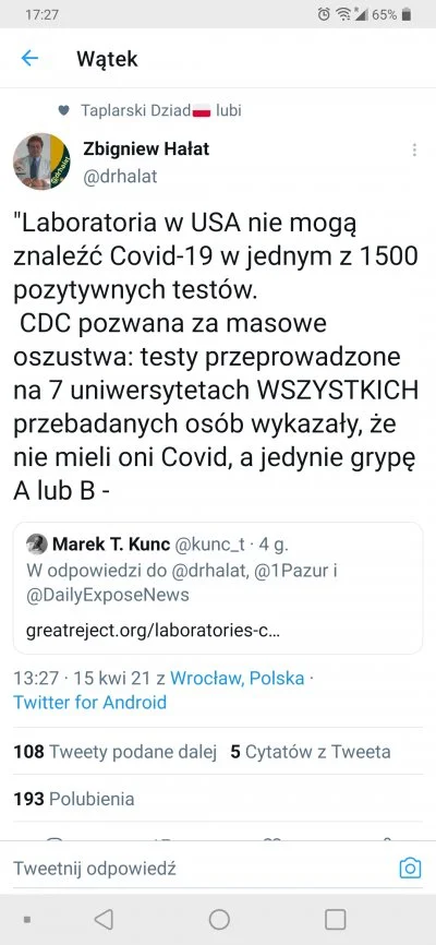 C.....k - Ten sam który na twitterze udostępnia ewidentne fejki? I ktoś taki był wice...