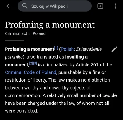 nieocenzurowany88 - Znieważenie pomnika xDDD 
to istnieje chyba tylko w Polsce