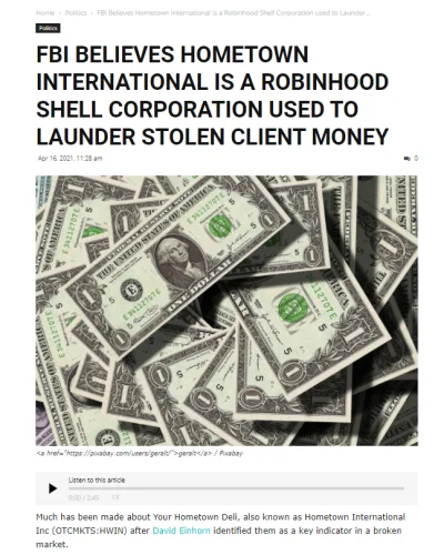 Rabusek - FBI twierdzi że rozpracowało pralnie pieniedzy w których Robinhood chował p...