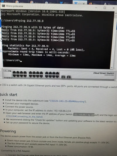 BDLK_IMPRTR - @reddin: tak się zrobiło, IP defaultowe dla routera i switcha jest taki...