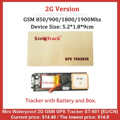 n____S - Mini Waterproof 2G GSM GPS Tracker ST-901 [EU/CN] dostępny jest za $14.48 (n...