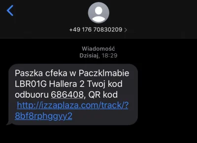 0.....4 - Wczoraj SMS z +49 że niby mam zapłacić cło od dhl zanim przyszedł faktyczny...