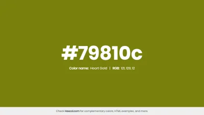 mk27x - Kolor heksadecymalny na dziś:

 #79810c Heart Gold Hex Color - na stronie z...