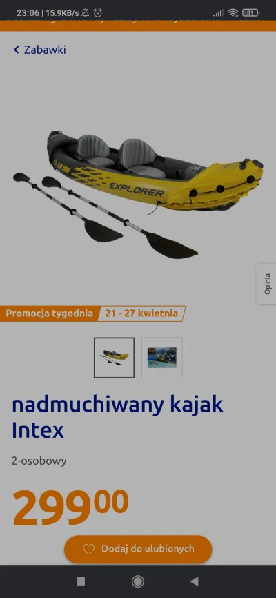 Maciejo94 - Mirki, w action będzie od jutra promocja na kajak INTEX Explorer K2. Wart...