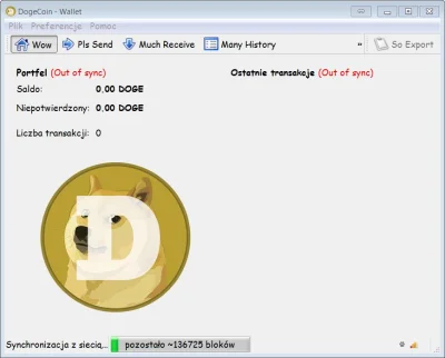 kot_paskowy - Odkopałem swój nieruszany od 8 lat portfel doge. Pod odpaleniu synchron...