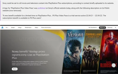 patrol411 - Plotki ploteczki.
PS Plus Video Pass próbna usługa która ma wystartować ...