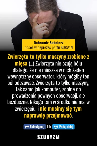 60scnds - @StarySer: Nie mogłaby, bo małpa to skorupa z mięsa a poseł Sosnierz ma dus...