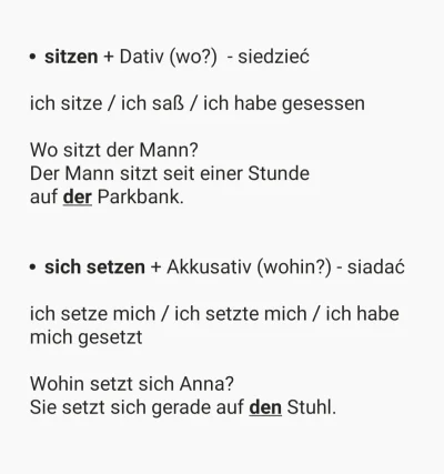 Beti-niemiecki - Na dziś sitzen vs sich setzen 
#betiuczy codziennie nowe powiedzeni...