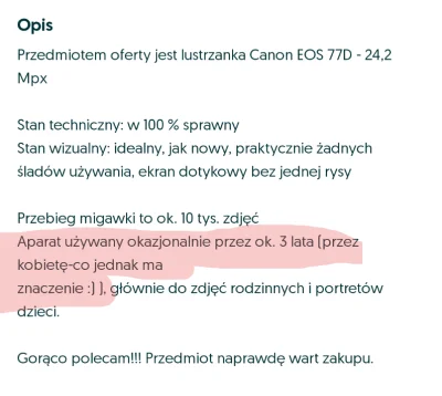 G.....z - jak widzę taki dopisek przy ofercie samochodu czy aparatu to mnie to jeszcz...