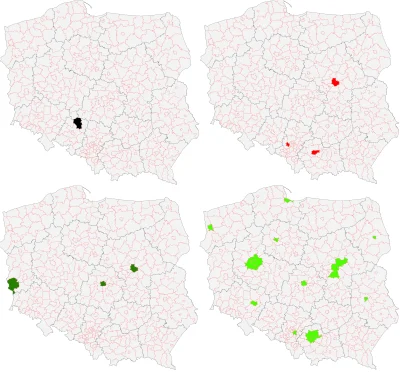 koostosh - Mapa zaczynając od największych powiatów