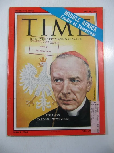 E.....0 - Wydanie „Time” z Wyszyńskim na okładce nadal w cenie. Prawie 20 dolarów na ...