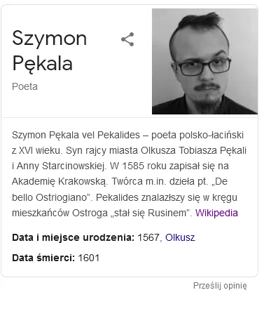 witulo - @El3xetor: Szymon to zagubiony poeta z XVI wieku, wygooglujcie sobie ( ͡° ͜ʖ...