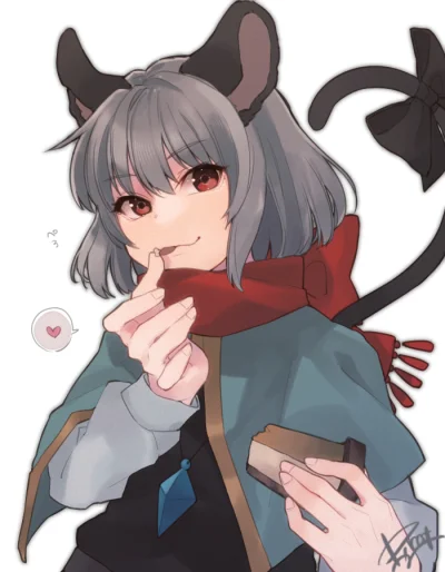 LlamaRzr - #randomanimeshit #touhou #nazrin #kemonomimi #nezumimi #blushedface #redey...