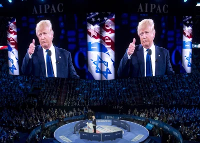 ViiV01234 - @hao: Trump przemawiający na zjeździe syjonistycznej organizacji AIPAC lo...